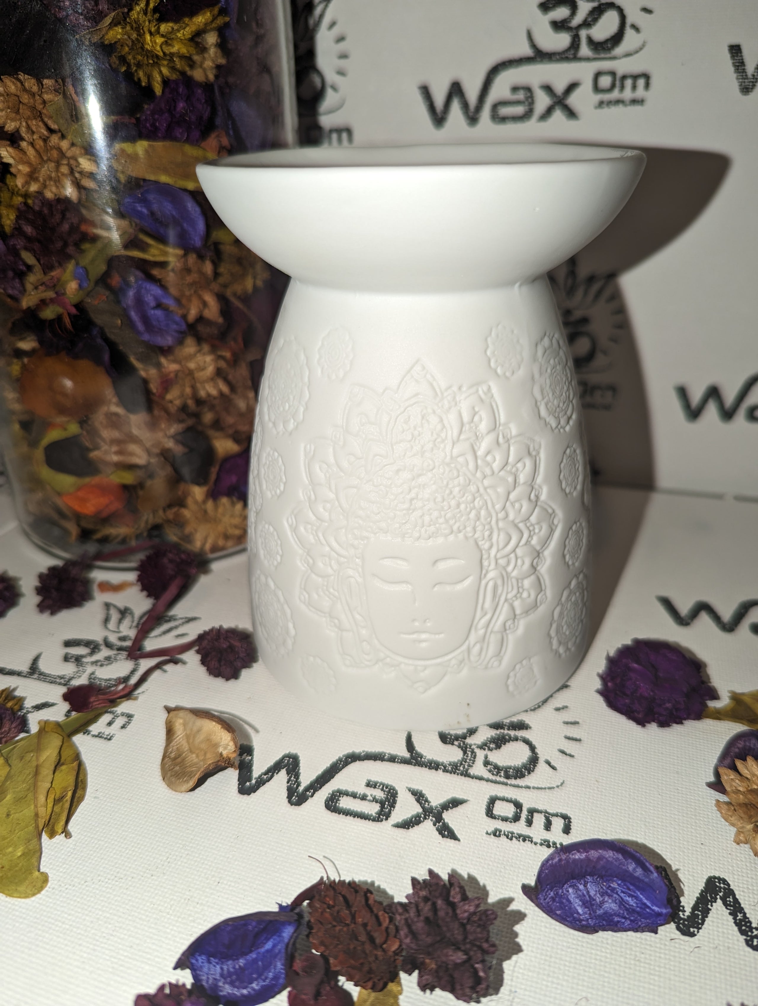 Mystic Ceramic Wax Melter and Oil Burner, Aromatherapy Decor, Wax Om